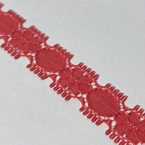 Coral Petite Lace Trim 12 Rolls Offray Crafts Scrapbook Card Making Gift 7/16"